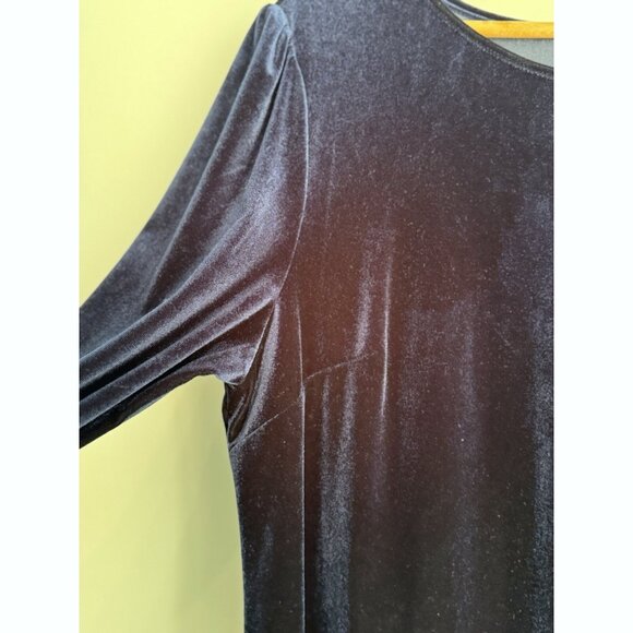 Jude Connally Chloe Velvet Dress Women's Size Large Blue Quiet Luxury Capsule - Picture 4 of 9
